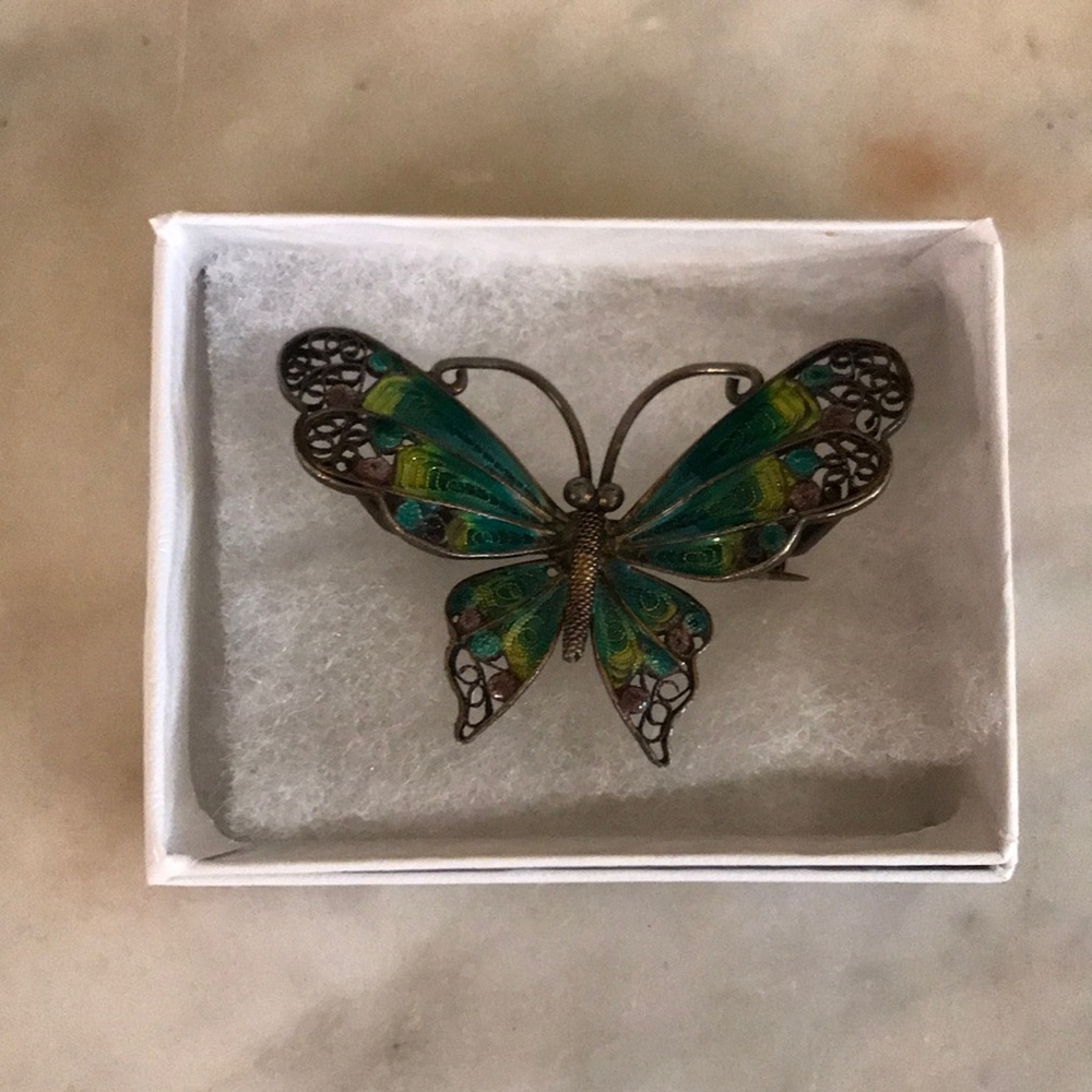 Special-Filagree Enamel Butterfly 🦋 Brooch/Pin